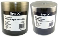 200-Pak Spin-X Inkjet (clear hub) DIAMOND 80-Min CD-R's (100 white & 100 silver) picture
