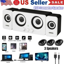 Computer Speakers Surround Sound System 3Channel Separate Wired PC Speakers Bass picture