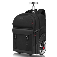 MATEIN Rolling Backpack for Men with Wheels, 17 Inch Large 17.3 Inch, Black picture