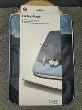 U Brands Blue Grid Patterned Laptop Pouch 13-14
