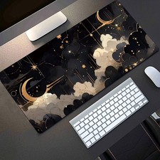 1pc Extra Large Mouse Pad Laptop Keyboard Mat - Night Sky with Stars, Moon, an picture