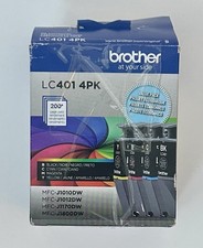 Genuine Brother LC4014PKS LC401 Ink Cartridge Black Cyan Magenta Yellow Exp 1/29 picture