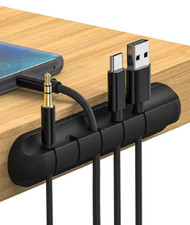 Universal Desktop Data Cable Fixing Clip, Black - Organizer for Cords and Wires picture