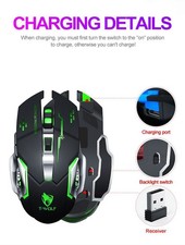 Thunder Wolf Q13 Charging Mute Wireless Mouse Gaming Business Luminous Mech BQAS picture