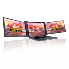 15.6'' Portable Dual Screen Extender Laptop Triple Monitor FHD Plug And Play picture