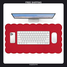 FRYXT Large Desk Pad, 23.6 x 11.8 Inch Non-Slip Rubber Mouse Mat - Cherry Red picture