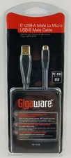 Gigaware® 6-Ft. USB-A to Micro USB-B Male Peripherals Cable NOS picture