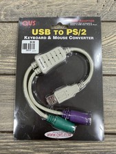 QVS USB to Dual PS/2 Keyboard Mouse Converter Adapter Cable Windows Mac Linux picture