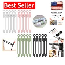 20Park] Silicone Cable Ties,Reusable Cable Management Organizer, Multipurpose... picture