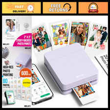 Portable 2x3 Mini Photo Printer - Compact, Wireless, Instant Print, Purple picture