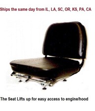 NEW UNIVERSAL FOLDING VINYL FORKLIFT SEAT CLARK CAT HYSTER YALE TOYOTA SWITCH picture