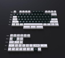 SIKAKEYB PBT Doubleshot Keyboard Keycaps · WHITE / GREEN · 60/64/68/84 · NEW picture