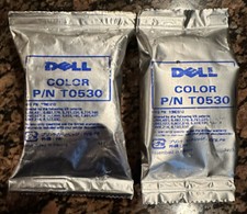 Dell T0530 Ink Cartridges 2 Color P/N T0530, No Box Sealed 2 Pc Lot Color Ink picture