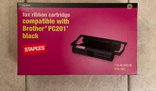 NEW Staples Fax Ribbon Cartridge Compatible w/ Brother PC201 Black SFB-35C 135M picture