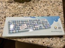 Atelus USB Wired Computer Keyboard - Retro Typewriter Keyboard - Aqua Blue picture