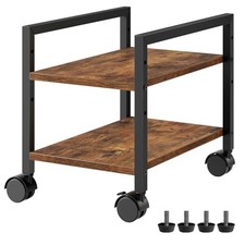  PC Stand, 2-Tier PC Tower Stand Fits Most Computer Towers, Rustic Brown, Black picture