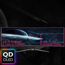MSI MPG 491CQP QD-OLED, 49 CURVED OLED GAMING MONITOR, 5120 X 1440 -  BLACK picture