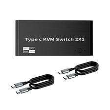 New 8K 2x1 USB Type-C KVM Switch 100W PD Charge  for 2 Computers Share 1 Monitor picture