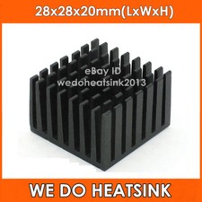 5pcs Black Anodized 28x28x20mm Heat Sink Radiator, RoHS Complaint, High Quality picture