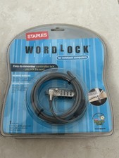 Staples WordLock Notebook Computer Cable Lock 6.5ft Steel Combo Item 602270 New picture
