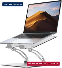 Ergonomic Adjustable Laptop Stand for Desk, Dual Foldable Computer Riser with Ad picture