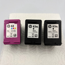 HP Genuine 63 Tri-Color + 2x 63XL Black Ink Cartridges F6U61A F6U64AA picture