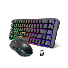 Snpurdiri 60% Wireless Gaming Keyboard and Mouse Combo,LED Backlit Rechargeab... picture