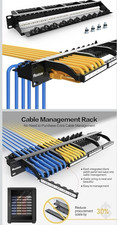 24 Port Cat6A Keystone Patch Panel 1U Rack Mount 10Gbps Network Panel Ethernet picture