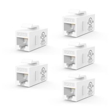 5 Pack CAT6 Keystone Coupler PoE UL Listed Ethernet Network Jack White picture