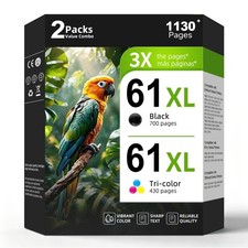 ** NEW Compatible HP 61XL Ink Cartridge Combo Pack | Black/Color | 2-Pack picture
