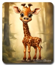 CUTE BABY GIRAFFE - Mousepad / PC Mouse Pad - Fantasy Art Boy Girl Kids FUN GIFT picture