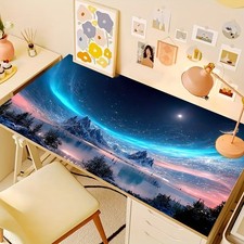 A Large Mouse Pad Featuring a Beautiful Starry Sky Design, Suitable for Both M picture