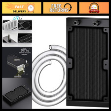 240mm Aluminum CPU Water Cooling Radiator, 12 Pipe, 120mm Fanless, DC12V Black picture