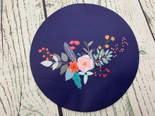 Black Flower Round Mouse Pad Be You Cute Mouse Mat picture
