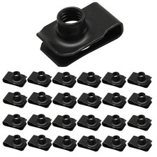 Cionyce 25 Pcs M8 U Type Nuts, Spring Steel Black Fasteners Automotive Clip R picture