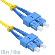 5M 16FT SC to SC Duplex Single Mode 9/125 Fiber Optic Optical Patch Cable Cord picture