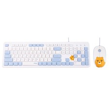 Kakao Friends Wired Keyboard & Mouse Set Korean/English, Blue, Ryan picture