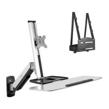 Wall Mounted Sit-Stand Single Monitor Workstation picture