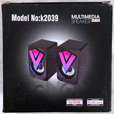 K2039 2.0 Channel USB Powered Wired Computer Speakers, Black, 6W RMS picture