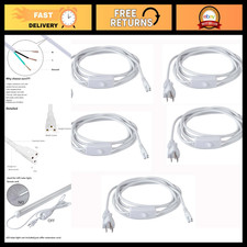 10FT Power Cords 3-Prong Plug with On/Off Switch - 5-Pack for T5 T8 Lights picture