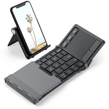 iClever Foldable Keyboard, BK08 Bluetooth Keyboard with Sensitive Dark grey picture