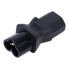 IEC 320 3-Pin C13 Female To C6 Male Cloverleaf Plug AC Power Adapter Converter picture