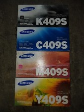 Genuine Set of 4 Samsung CLTC409S CLTM409S CLTY409S CLTK409S CMYK Toners BNIB picture