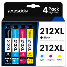 212XL 4PK BK/C/M/Y Ink Cartridge Set WorkForce WF-2810 WF-2830 WF-2850 WF-2930 picture