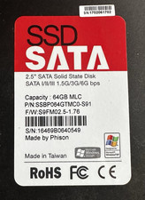 X2 Phison 64GB MLC 2.5” SATA SSD I/II/III 6G bps SSBP064GTMC0-S91 (lot of 2) picture
