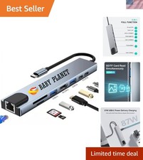 Smart 8-Port USB C Hub for MacBook & More - 4K HDMI, 100W PD, Dual USB Ports picture