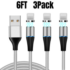 3Pack 3/6FT Magnetic Fast Charger Cable USB Data Cord for iPhone 13 12 11 XR 8 7 picture
