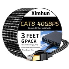 6Pack 3FTCat 8 Ethernet Cable,High Speed Internet Network Cable picture