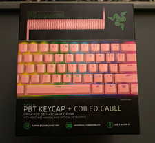 Razer PBT Keycap + Coiled Cable Upgrade Set Quartz Pink USB-C to USB-A picture