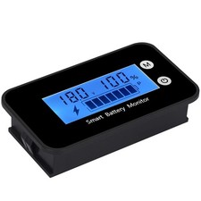 IPX7 Waterproof Battery Monitor 7-100V Blue LCD Display with Buzzer Alarm & Temp picture
